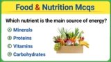 Food and nutrition Mcqs | nutrition mcq | nutrition mcq questions Answers