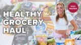 high protein GROCERY HAUL to lose weight | healthy meal ideas + free detox